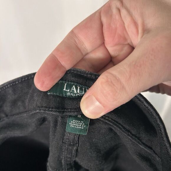 Lauren Ralph Lauren Jeans Women's 8 Black Denim Pockets Button Zip Cotton Blend - Picture 10 of 11